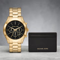 Set schlanke Runway-Uhr – Schwarz/Gold – Michael Kors