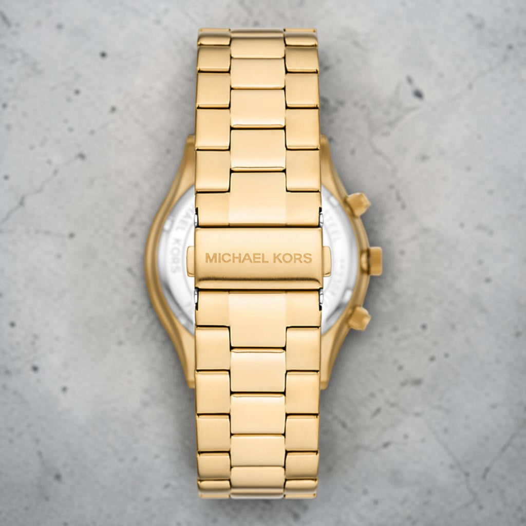 Set schlanke Runway-Uhr – Schwarz/Gold – Michael Kors