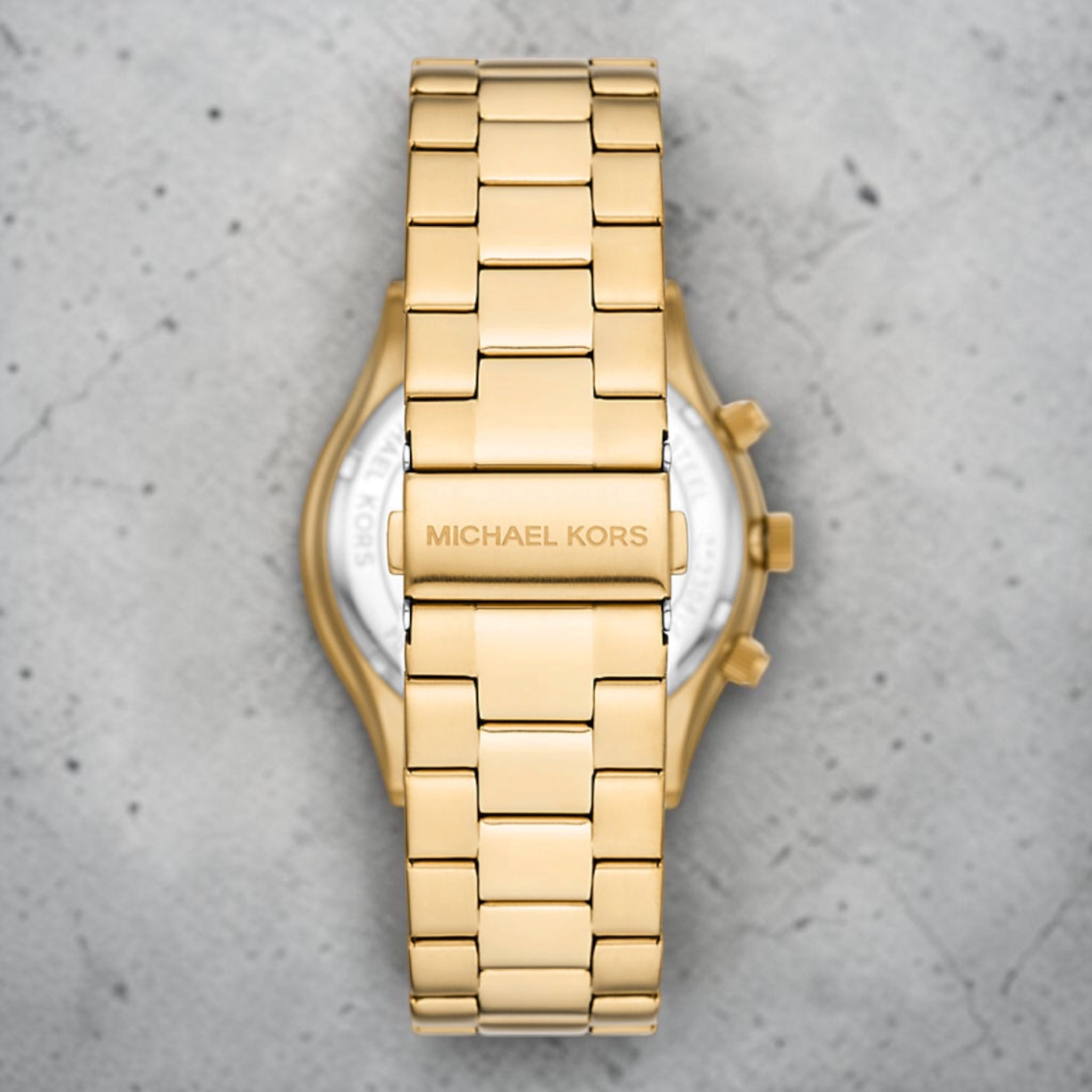Set schlanke Runway-Uhr – Schwarz/Gold – Michael Kors
