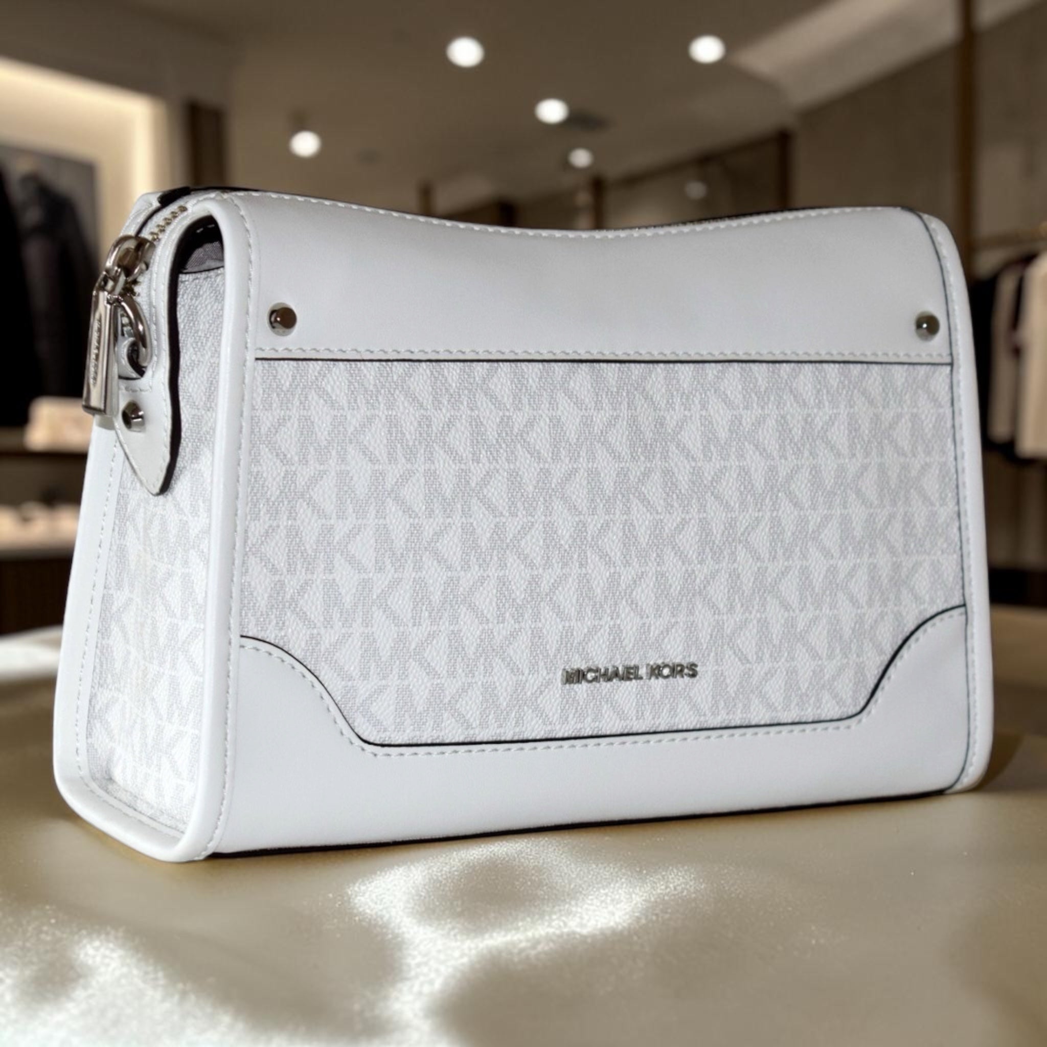 Sac Harrison - Optic White/Aluminium - Michael Kors