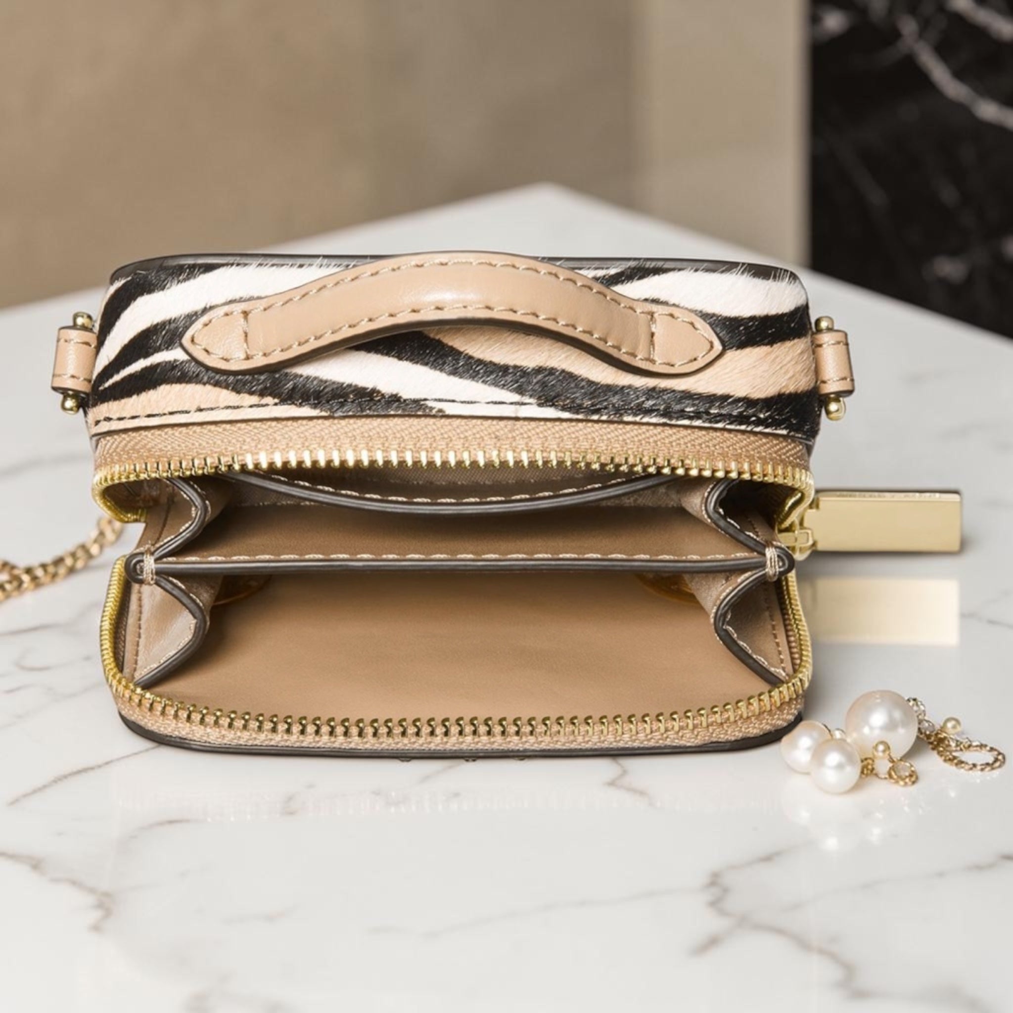 Estelle Micro Trunk Bag - Camel Multi - Michael Kors