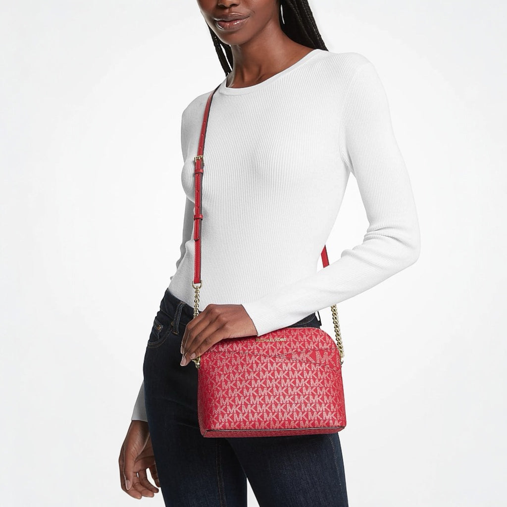 Umhängetasche Jet Set Travel MD Dome - Bright Red Multi - Michael Kors