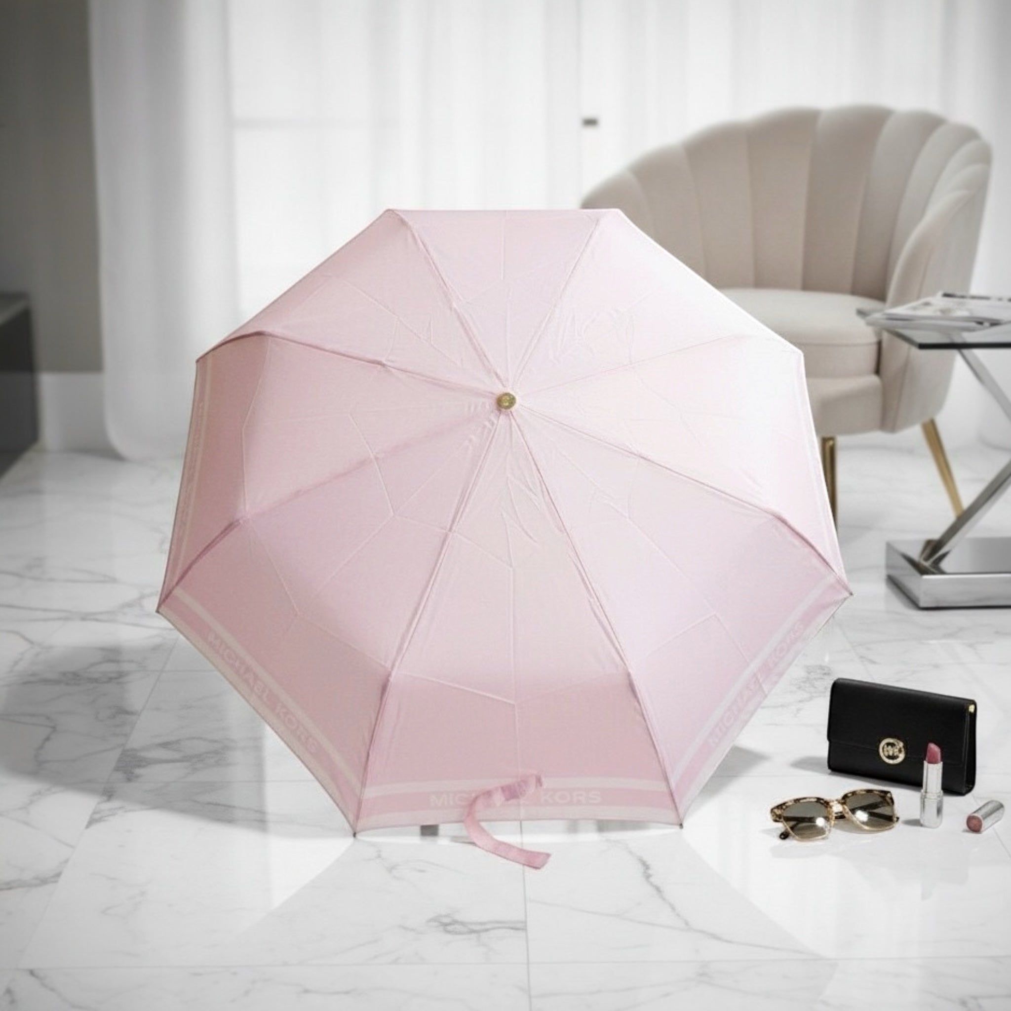 Regenschirm Travel – Lt Powder Blush – Michael Kors