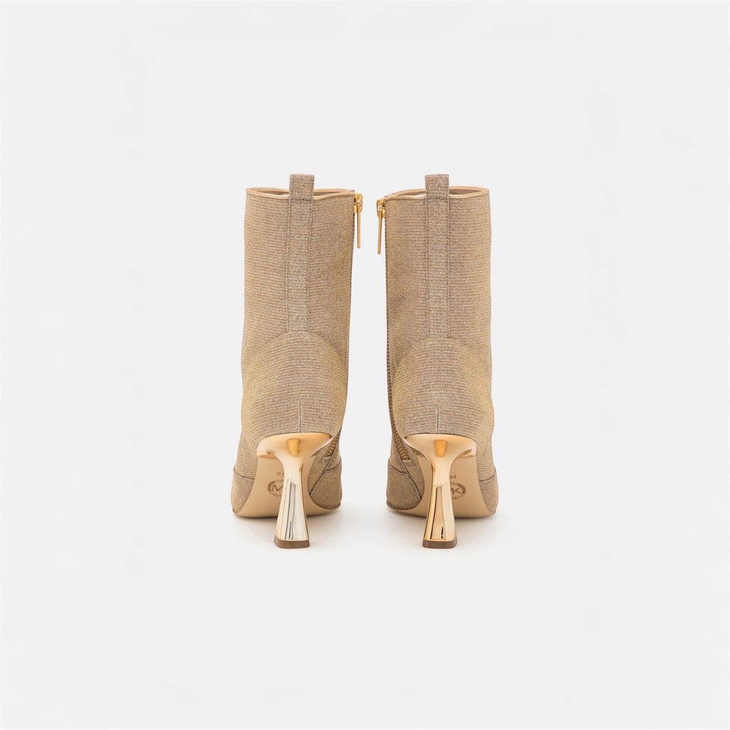 Botín Clara Mid Bootie Brillante Cadena Malla - Dorado - Michael Kors