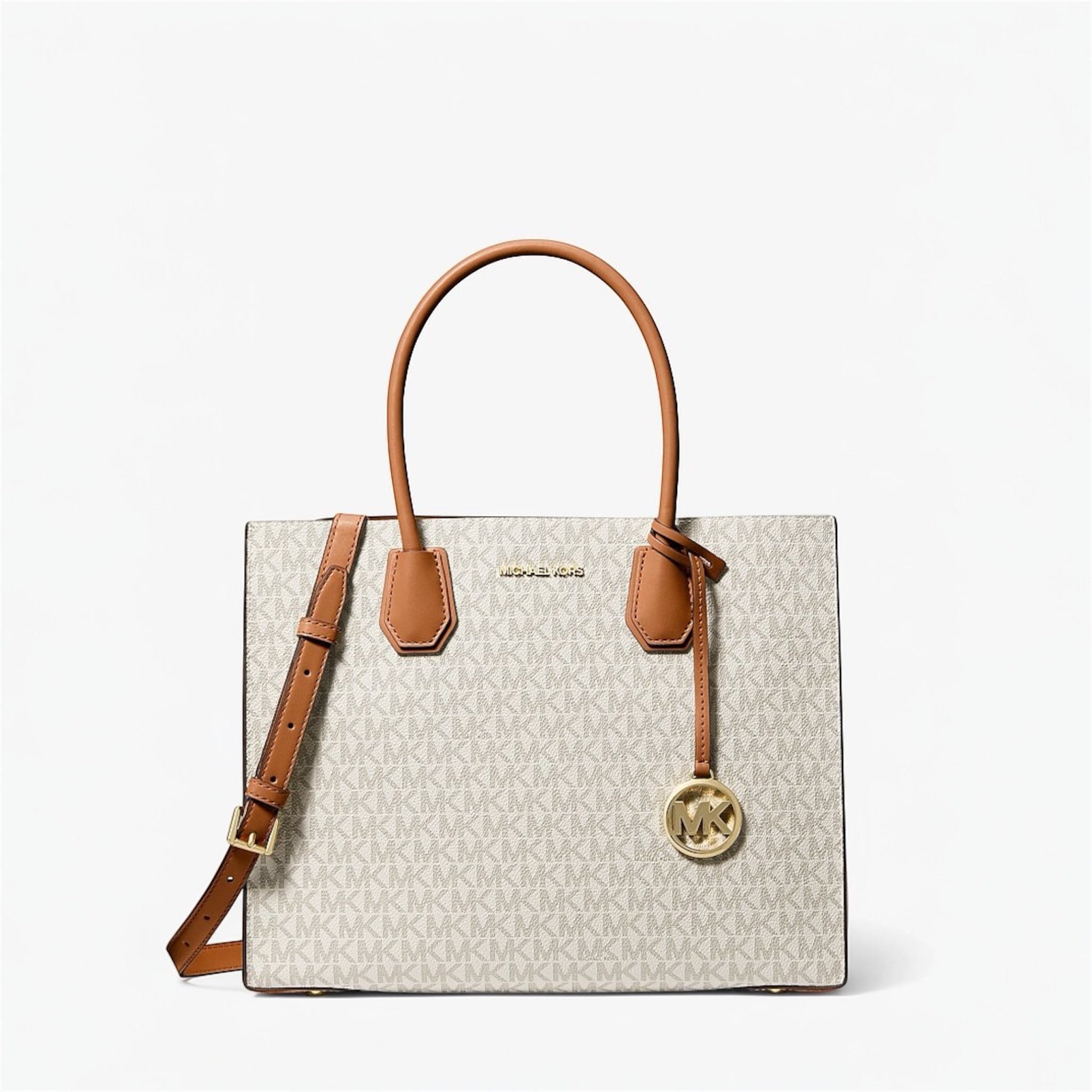 Sac Mercer LG Accordion Tote MK Sig - Vanilla - Michael Kors