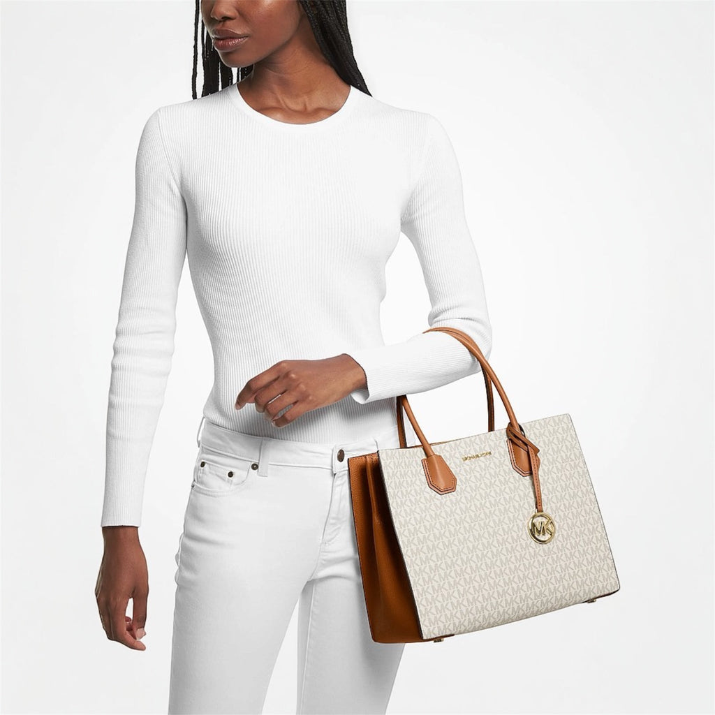 Tasche Mercer LG Accordion Tote MK Sig - Vanilla - Michael Kors